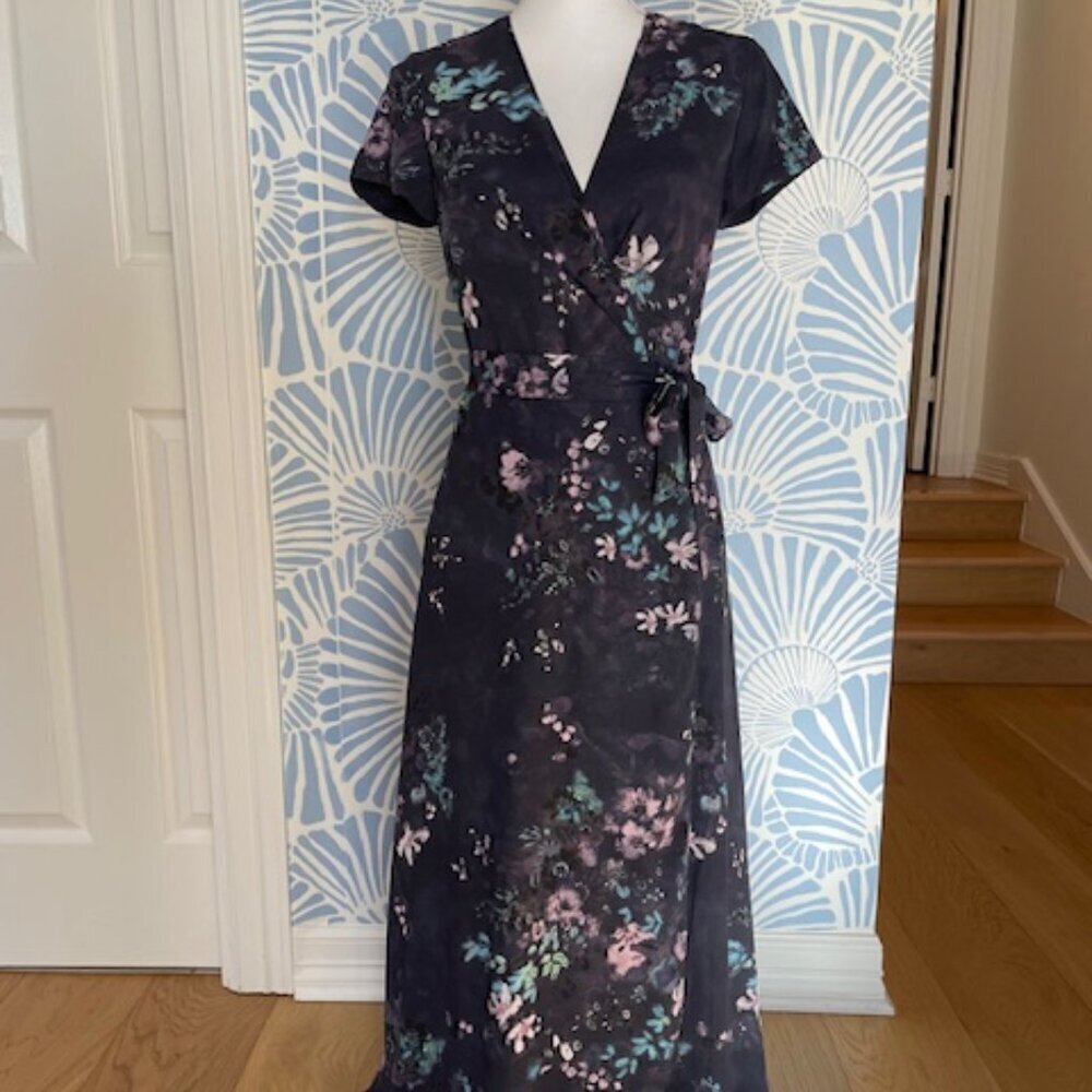 Aritzia Babaton Wrap Floral Maxi Dress Size XS - Picture 2 of 11